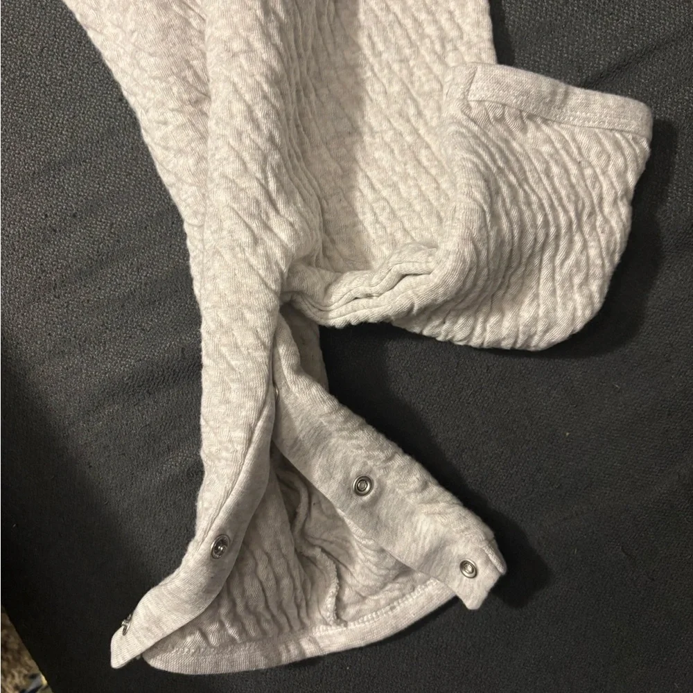 The Honest Company Quilted Gray Footie 3-6 Months